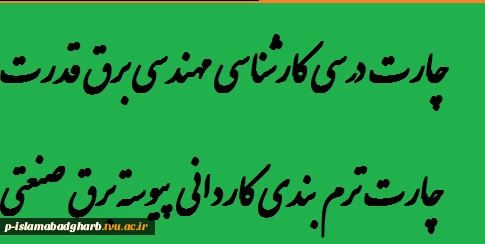 چارت درسی کارشناسی  مهندسی برق قدرت
چارت ترم بندی کاردانی پیوسته برق صنعتی 2