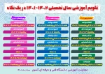 تقویم آموزشی نیمسال اول ، نیمسال دوم و تابستان 1401 دانشگاه فنی وحرفه ای  2