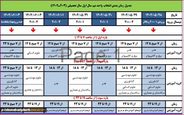 ملزومات انتخاب واحد و حذف و اضافه نیمسال اول سال تحصیلی 1403-1402 (021) 2